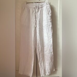 100% linen White pants